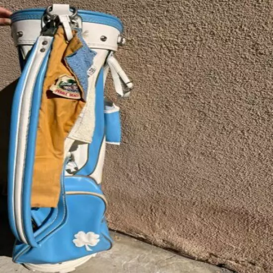 *VINTAGE* AUSTAD FOUR LEAF CLOVER Golf Bag in Carolina Blue U.N.C. LIMITED RARE