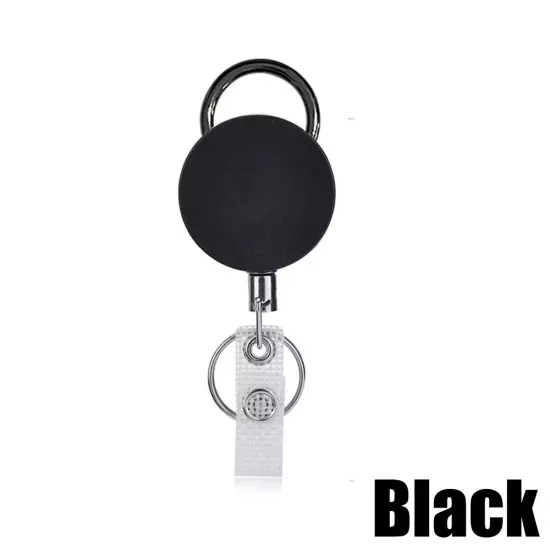 Retractable Badge Reel ID Card Holders Heavy Duty With Belt Clip Key Ring 2packs