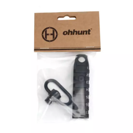 Ohhunt 20mm Picatinny Rail M-LOK Adapter 7 Slots Mount Base w/ QD Sling Swivel