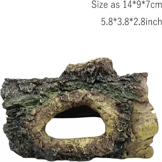 Aquarium Decoration Cave Resin Hollow Tree Trunk Ornament Bettas House Small 