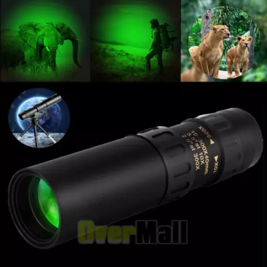 10-300X40mm Day/Night Vision HD BAK4 Monocular Starscope Binoculars Telescope A+