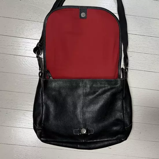 P.I.D Cow Leather Messenger Bag Black