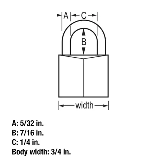 Covered Aluminum 3/4In (19 Mm) Padlock with Key, (7/16 in (11 Mm) S