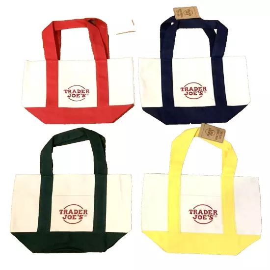 Set of 4 Trader Joe’s Mini Canvas Tote Bags