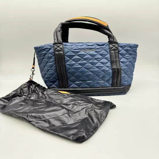 MZ WALLACE Empire quilted nylon small tote - Navy blue (No long strap)