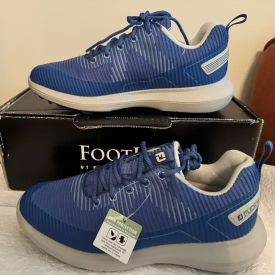 Foot Joy Men's Flex XP Mesh Golf Shoes Blue 56252 Size 7.5 Medium