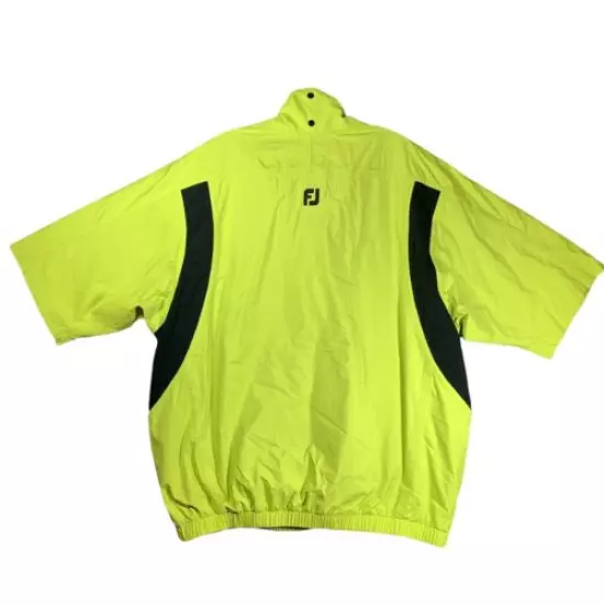 FootJoy DryJoys Men’s Size L Short Sleeve Golf Windbreaker Weather Jacket Yellow