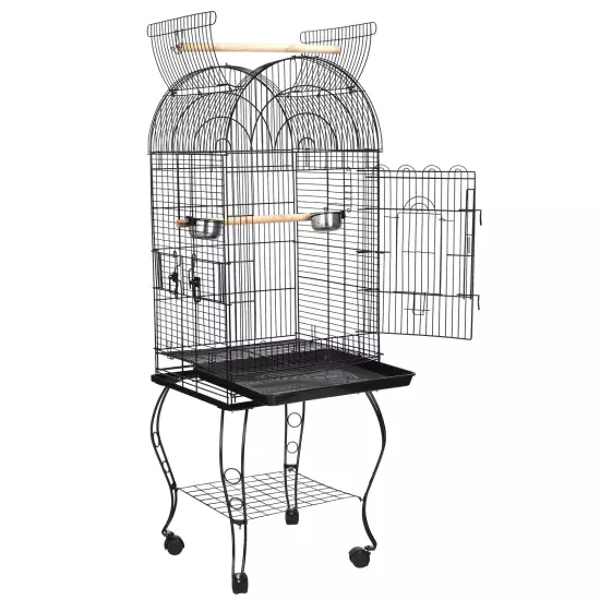 Multiple Sizes Rolling Bird Cage for Small Parrot Cockatiel Parakeet Cage Play