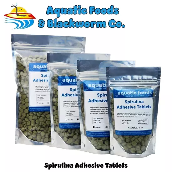 Spirulina Adhesive Tablets for Bottom Feeders, Tropical Fish & More. WL