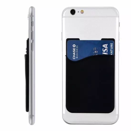 Adhesive Silicone Credit Card Pocket Sticker Pouch Holder Case For Cell Phone