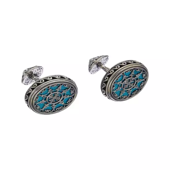 Konstantino Silver Turquoise Cufflinks Men's