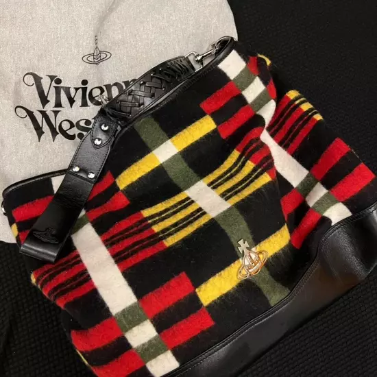 Vivienne Westwood Orb plaque Wool Tote Hobo Multicolor Bag