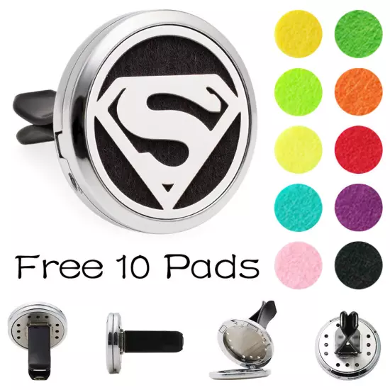 Car Diffuser Vent Clip Air Freshener Essential Oil Aroma diffuser Locket 10Pads 