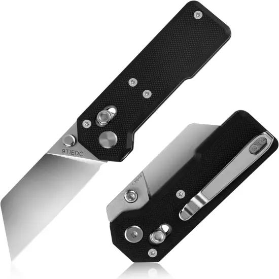 New 9Tiedc Folding Utility Knife G10 Handle Heavy Duty Safety box cutter Knife