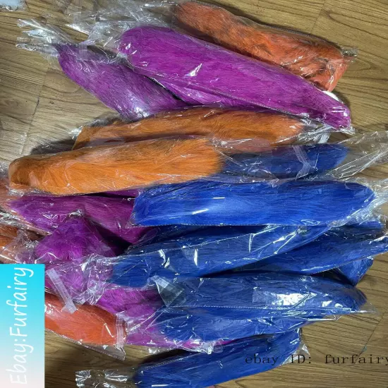 2/5/10 wholesale Dyed Color Real Blue Fox Tail Fur Keyring Pendant Cosplay Toy