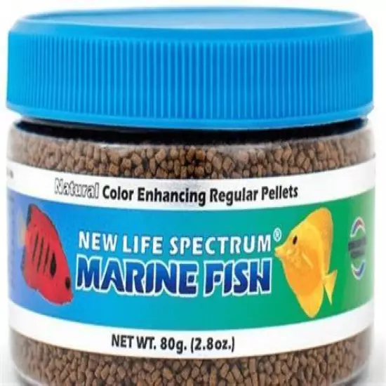 New Life Spectrum Marine Fish Food Color Enhancing Regular Pellets 80g