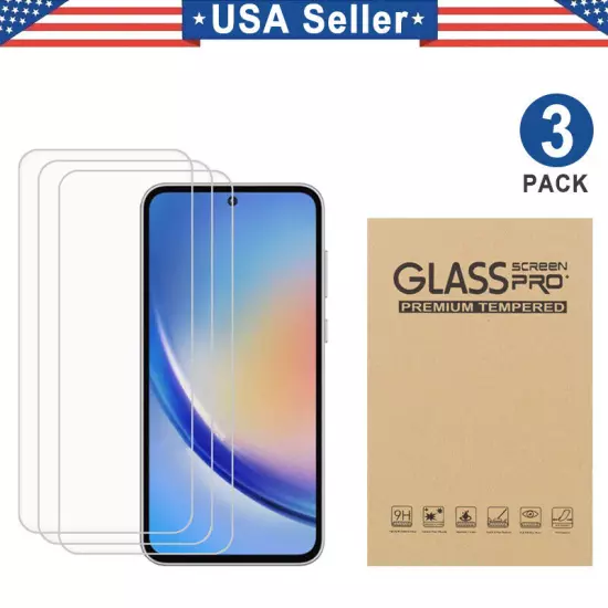 3PCS Tempered Glass Protector For Samsung Galaxy A05s A15 A24 A25 A35 A55 A71