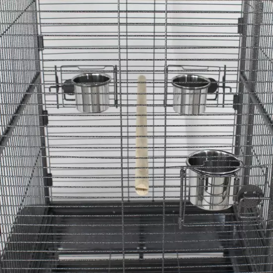 68"H Large Spacious Bird Cage with Rolling Stand Metal Frame