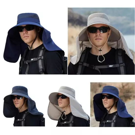 Soft Windproof Trip Sunshower Hat Head Cover Sun Protection Teesar Neck