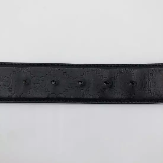 Gucci Belt GG Shima Big Interlocking Black Black