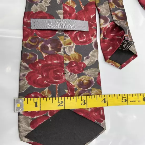 Surrey Rose Watercolor Abstract Art Floral Colorful Silk Tie 3.8" x 56"