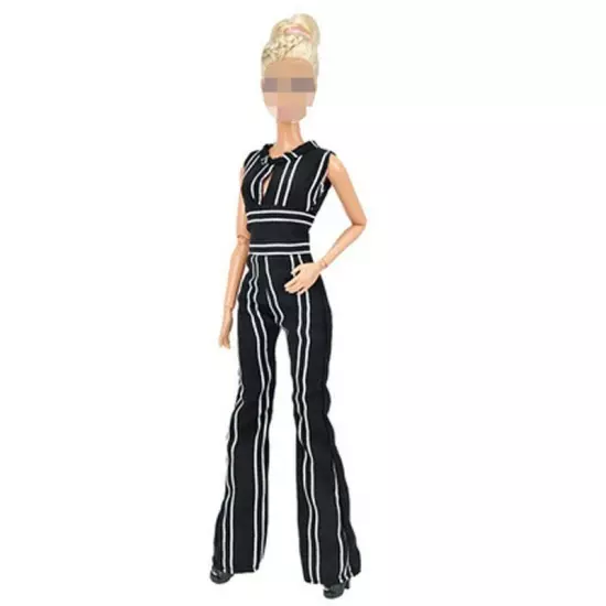 Black White Handmade Fashion Doll Clothes For 11.5" Doll 1/6 Outfit Set Jumpsuit