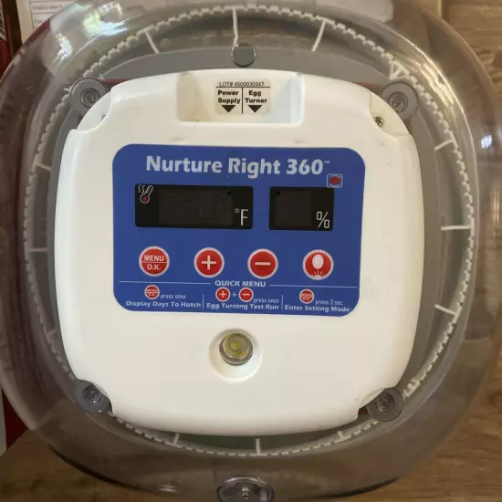 Harris Farms Nurture Right 360 Incubator 22 Egg CP Hatch Chicks