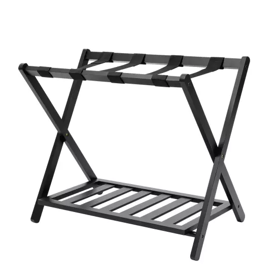 Folding Luggage Suitcase Rack Bamboo Foldable Hotel Shelf Stand Fit Travel Home