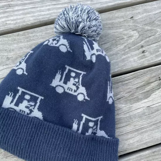 Travis Mathew Swingles Pom Pom Beanie Golf Cart blue pom knit one size stretch