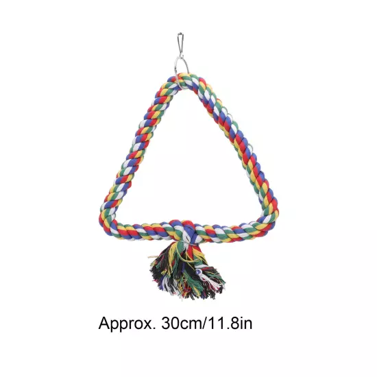 Bird Swing Toy Triangular Colorful Climbing Playing Rope Parrots Perch Stand For