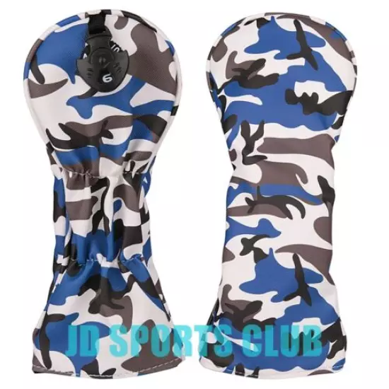 Blue Camouflage Golf Head Cover For Driver Fairway Wood Hybrid Club 135 UT Cover