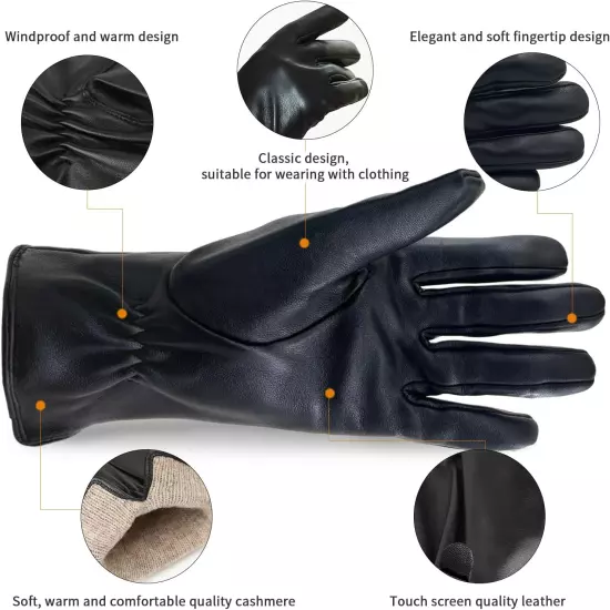 Luxury Italian Soft Leather Gloves for Women - Genuine Sheepskin Leather Women’S