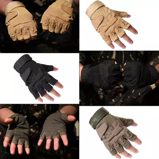 Half Finger Tactical Gloves Men's Outdoor Fitness Fighting Protective Sports