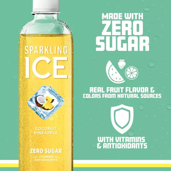 Sparkling Ice Coconut Pineapple Sparkling Water Zero Sugar Flavored Water wit...