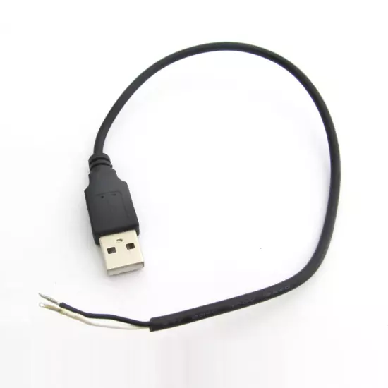 Short Charging USB 2 Wire Pigtail Cable (4 Pack 12 Inch) 30Cm 22AWG 3A Black US