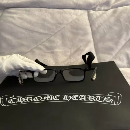 Chrome Hearts Style Cross Design Black Glasses