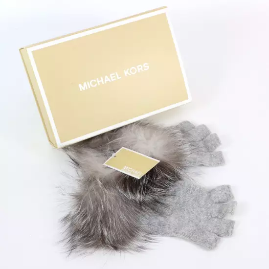 Michael Kors Fingerless Winter Gloves Grey Size 0 With MK Box AC364IF-MK H16 New