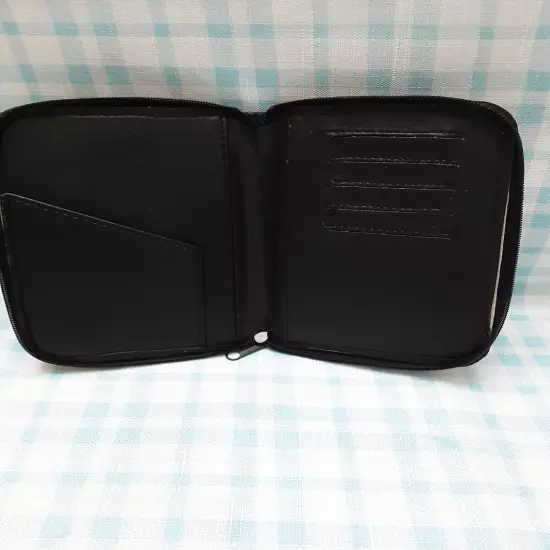 Black SAMSONITE Travel Wallet Passport Holder Bifold Zipped Case 6"x4.5"