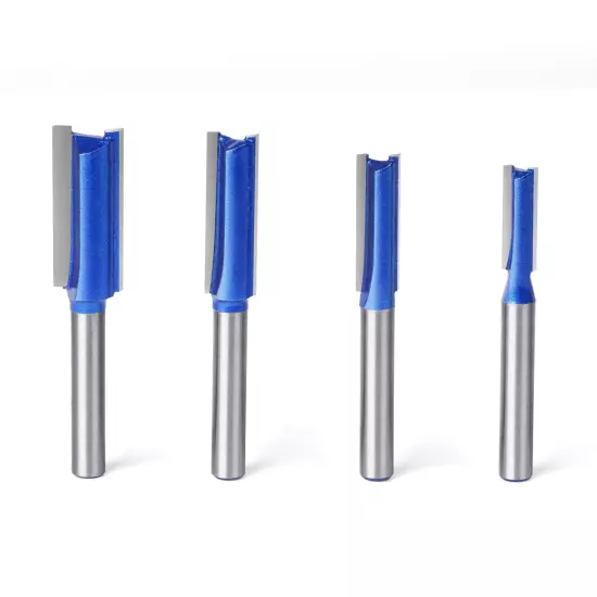 4PCS 1/4" Shank Straight Router Bit Flush Trim Woodworking Cutter