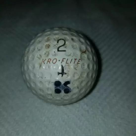 VINTAGE SPALDING KRO-FLITE DIMPLE GOLF BALL WITH A BLACK CROW ON EACH SIDE