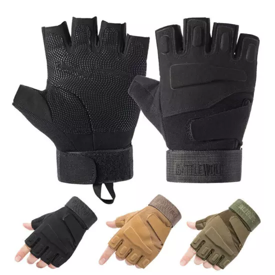 Tactical Gloves Army SWAT Military Combat Hunting Shooting Duty Gear Fingerless