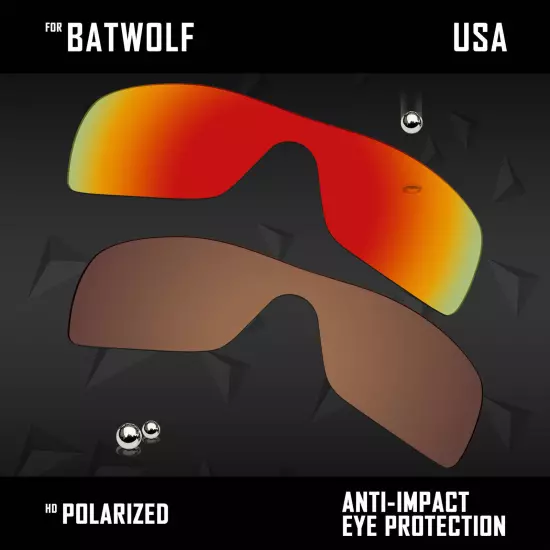 Anti Scratch Polarized Replacement Lenses for-Oakley Batwolf OO9101 Options