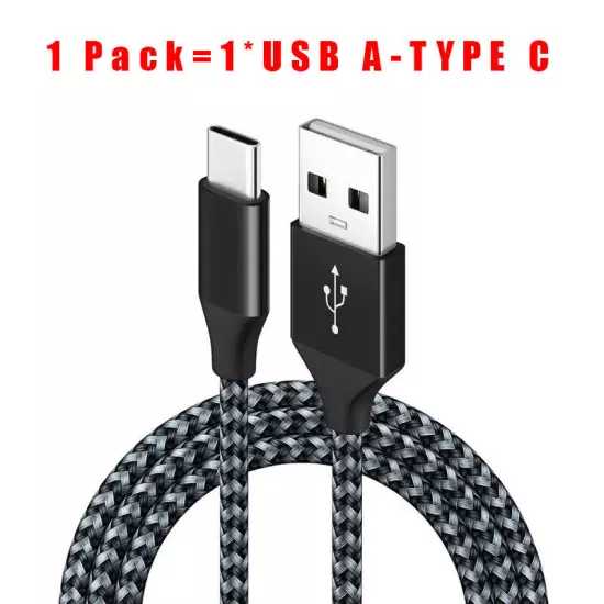 3Pack 3/6/10Ft USB to Type-C Cable Fast Charger Charging Data Sync Cord