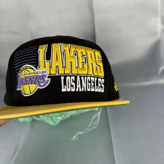 Los Angeles LA Lakers New Era Fits NBA Snapback Cap Hat Black Adjustable Logo