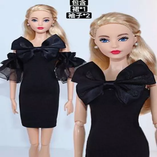 Black Style 1/6 Doll Clothes For 11.5" Doll Outfits Shirt Top Shorts Pants Skirt