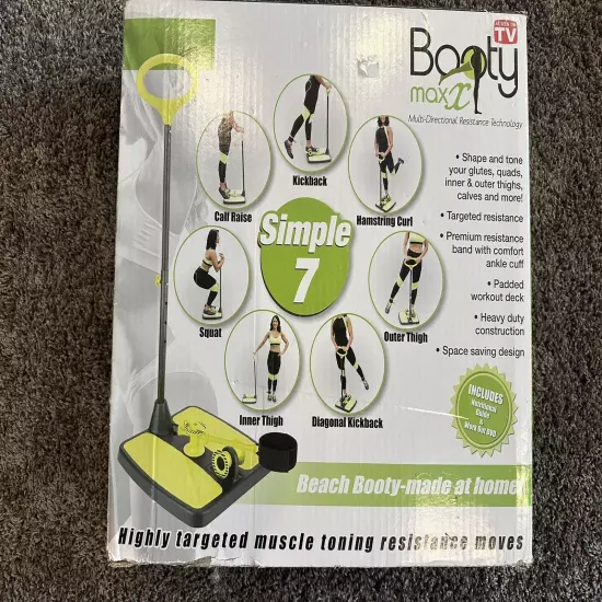 New In Box Booty MaxX As Seen On TV Muscle Toning Exercise W/ Resistance Bands