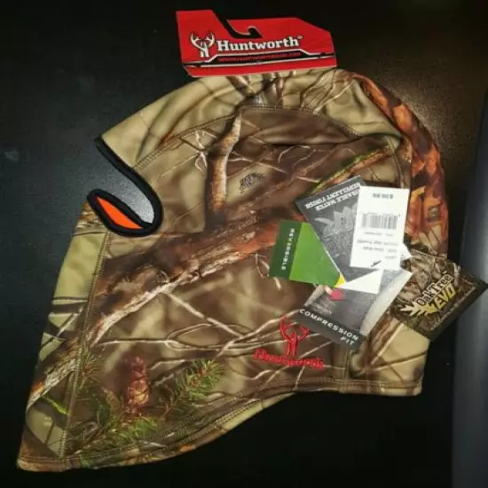 Huntworth OakTree Evo Reversible Orange Camo Hunting Balaclava Hood Hat 5517-310