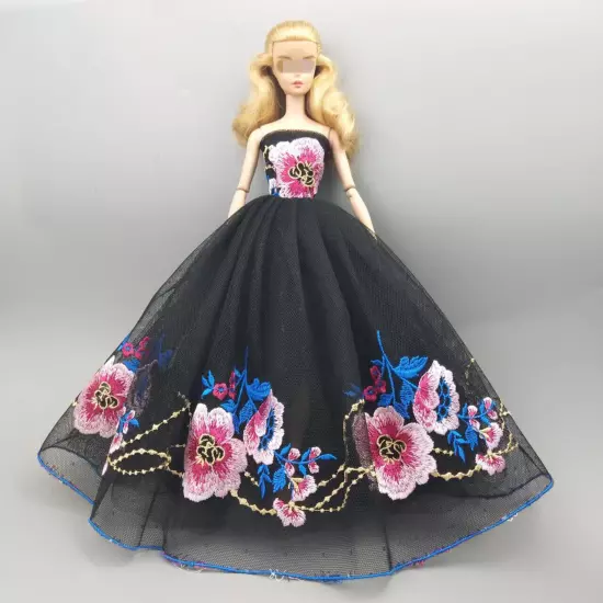 Black Style 1/6 Doll Clothes Handmade Wedding Dress 11.5" Dolls Outfits Gown Toy