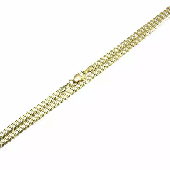 14k Solid Yellow Gold Cuban Link 3.5mm-12mm Chain Necklace Bracelet 7"-30"