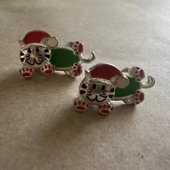 Christmas earrings funny cats are a great gift for the New Year holidays